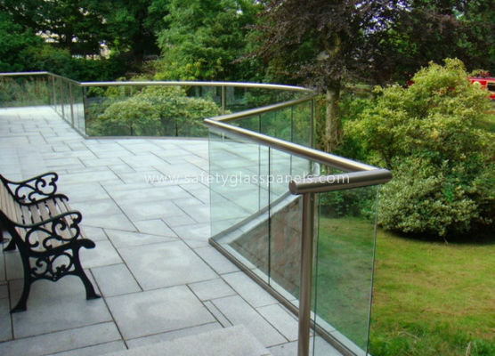 8mm Clear Balustrade Glass Staircase Railing , Sound Insulation