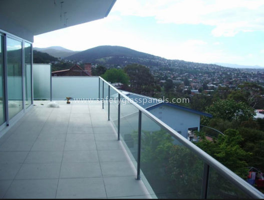 Tinted Tempered Architectural Glass Balustrade Frameless Glass Fencing