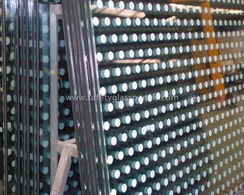 Blue Coated Silkscreen Printed Glass For Table Tops , Bulletproof