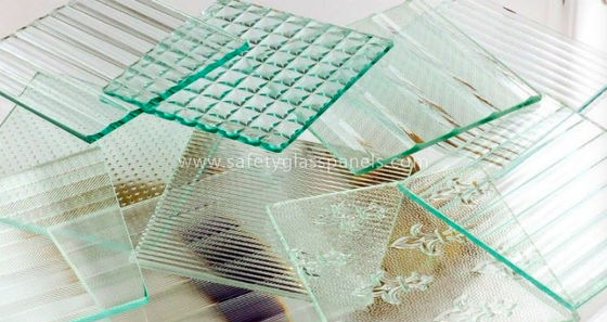 Transparent 4mm Karatachi Figured Glass Interior Partition and Bathroom