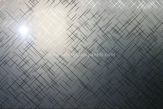 Shower Room Obscure Acid Etched Glass Patterns , Double Sided Auto Float Glass