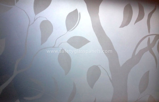 Decorative 10mm 12mm Tempered Acid Etched Frosted Glass Funiture / Wall Paneling