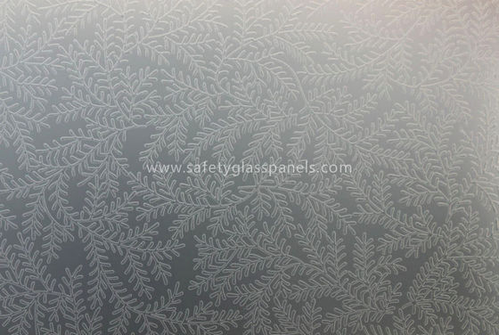 Custom Painting Flat 5mm Acid Etched Glass for Wardrobe / Kitchen Cabinet Door Glass