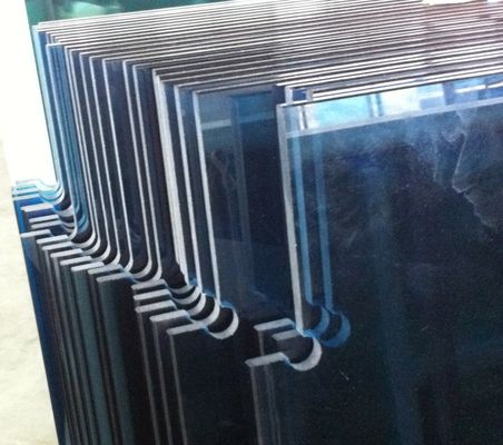 10mm Tempered Safety Glass Doors with Cutouts for Patch Fittings Ford Blue Colour