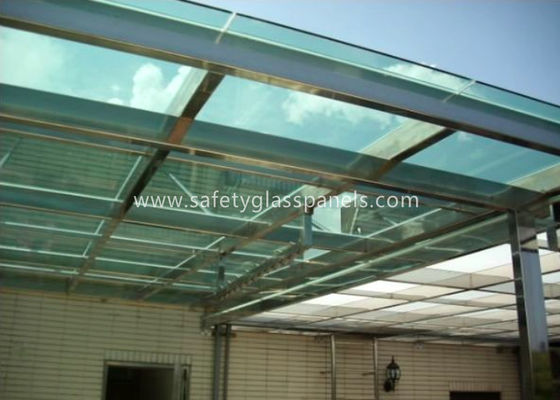 6.38-25.52mm PVB Laminated Security Glass , Blue Laminated Architectural Glass