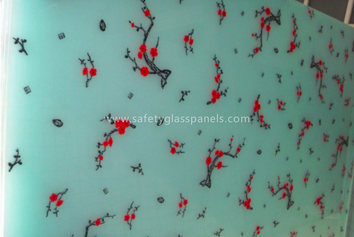 Decorative Colored Silk Screen Printing Glass Sheets , High Temperature Resistant